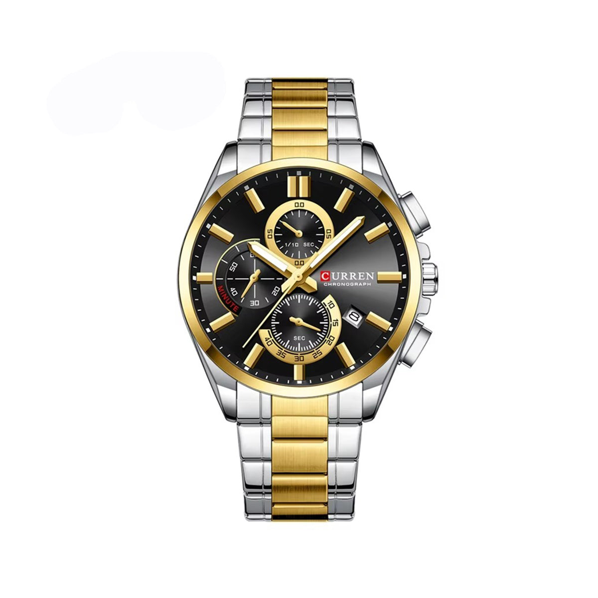 CURREN 8475 Classic Chronograph Stainless Steel Men's Watch-Gold Black