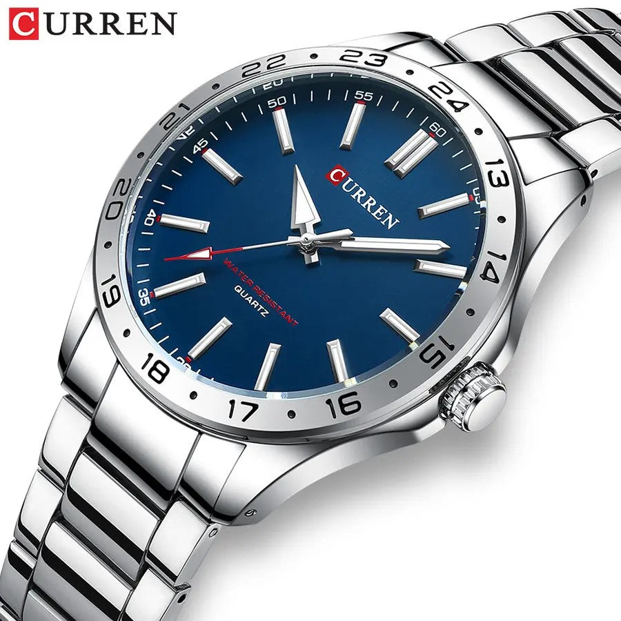 CURREN 8452 Luxury Brand Watch for Men - Silver & Blue