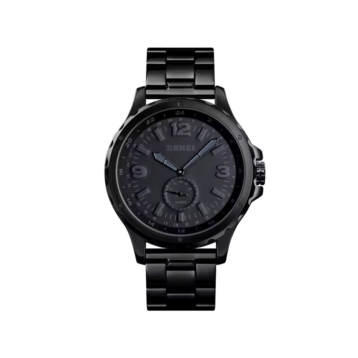 SKMEI 1513 Stainless Steel Analog Quartz Men’s Watch- Black