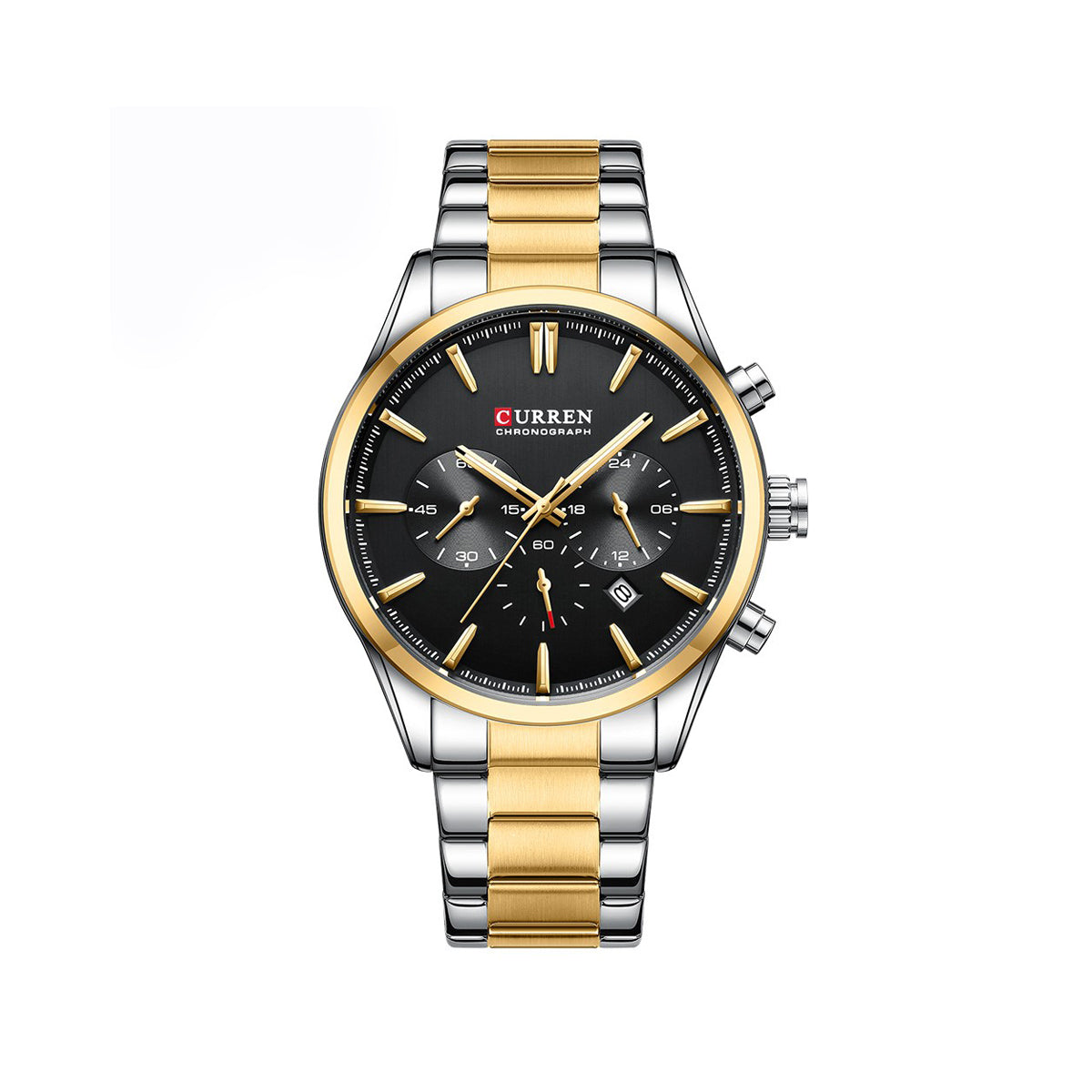 CURREN 8446 Luxury Brand Watch for Men - Silver Gold & Black