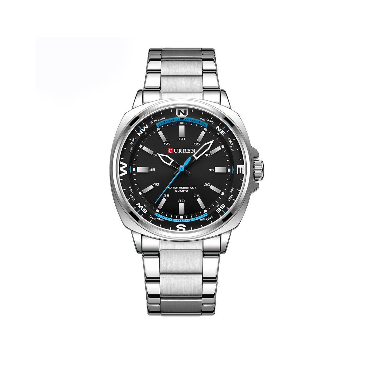 CURREN 8455 Luxury Brand Watch for Men - Silver & Black