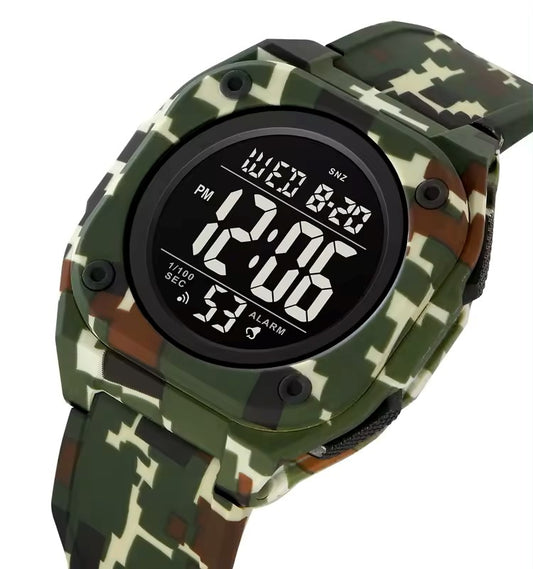 SKMEI 2160 Luminous waterproof multi-functional wrist-watches for Men’s- Green Camo