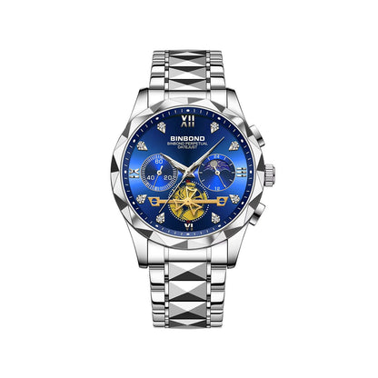 BINBOND 1236 Classic Style Quartz Luminous Men's Watch-Silver Blue