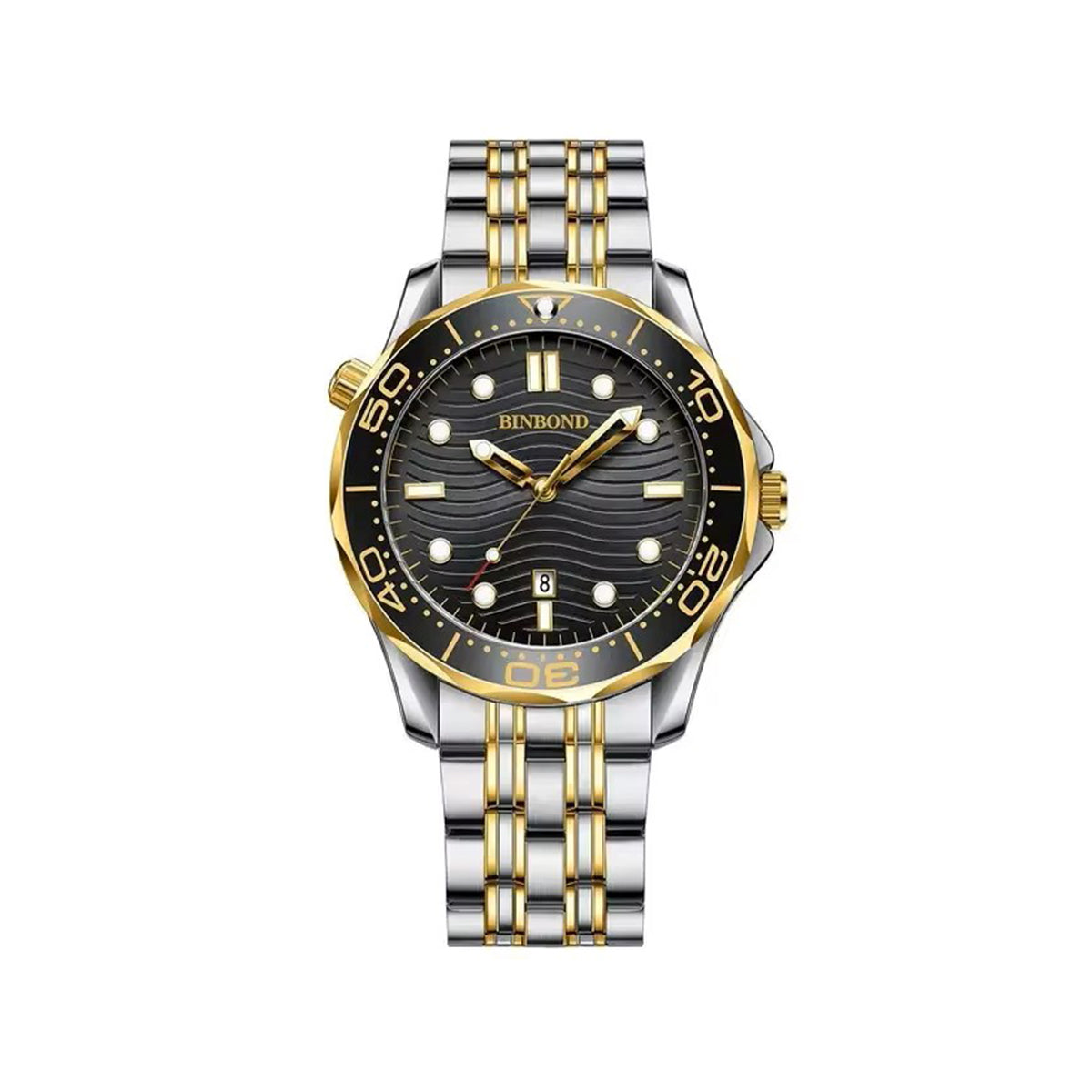 Binbond 2820 New Model luxury Quartz Movement Men's Watch-Gold Black