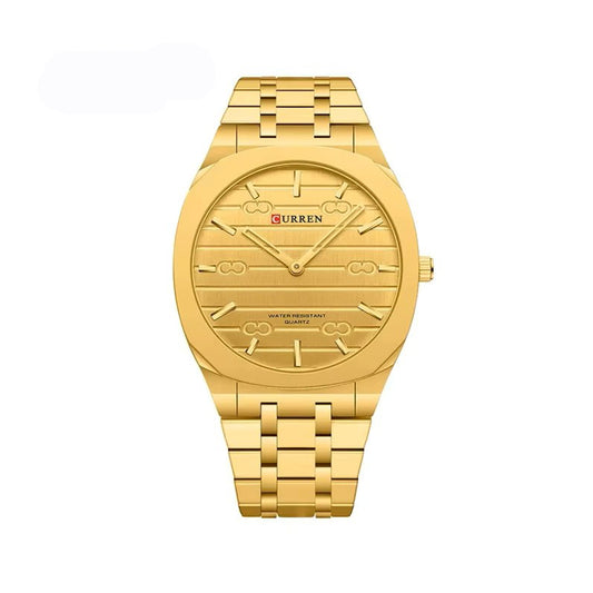 CURREN 8444 Ultra Thin Stainless Steel Watch For Men-Gold