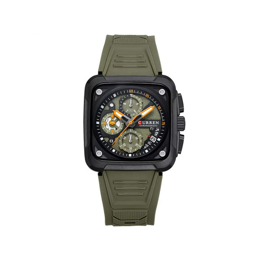CURREN 8461 Unique Luminous Sporty Silicone Strap Watch for Men-Green