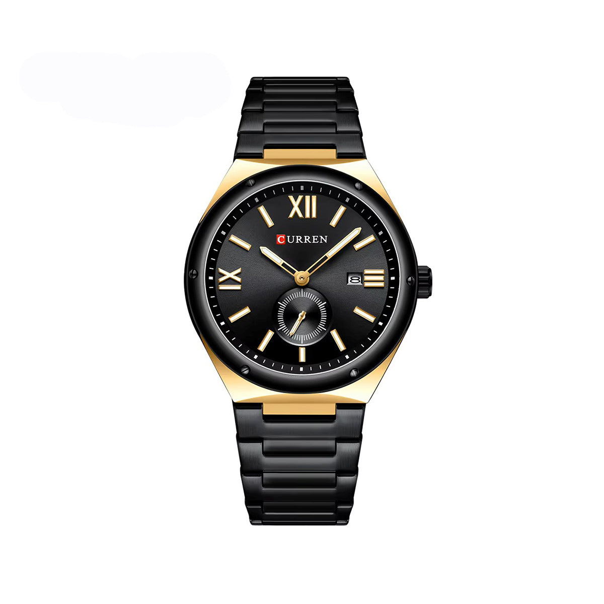 CURREN 8471 New Casual Stainless Steel Quartz Men's Watch-Black Gold