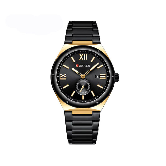 CURREN 8471 New Casual Stainless Steel Quartz Men's Watch-Black Gold