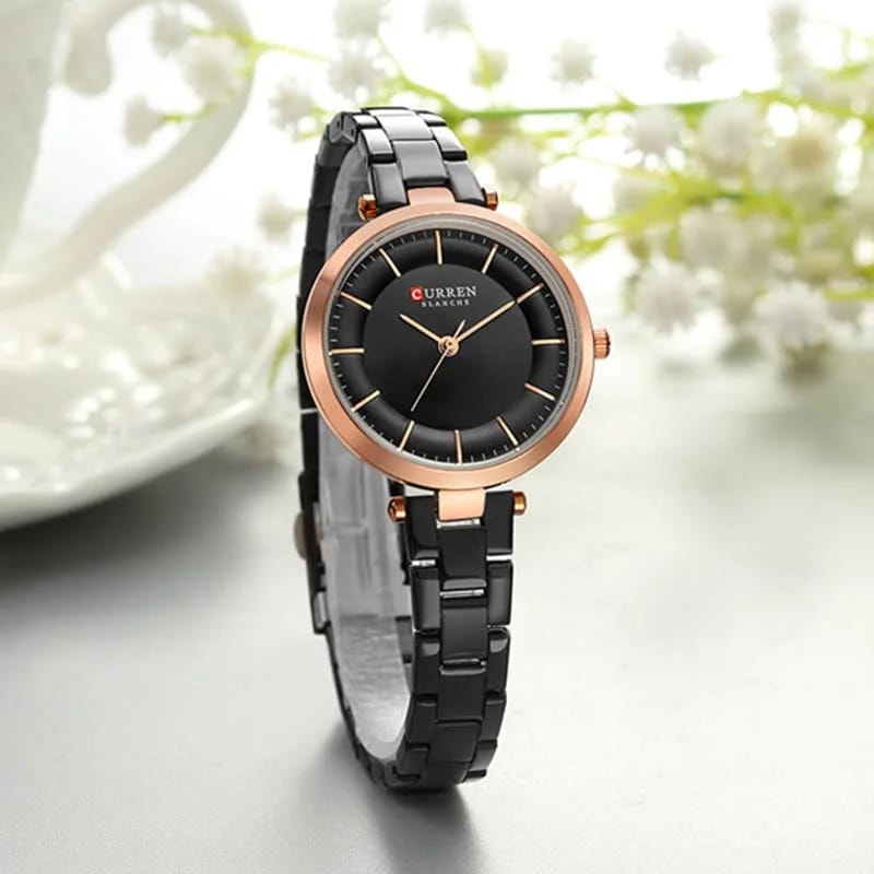 Curren 9054 Quartz Bracelet Watch for Women - Black