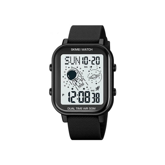 SKMEI 1971 Digital Custom Waterproof Sport Silica Men Wristwatch- Black