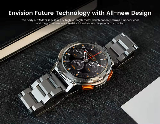 KOSPET TANK T2 Special Edition Calling Smartwatch with silicone strap– Silver