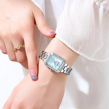 CURREN 9102 Casual Quartz Stainless Steel Ladies Watch- Silver