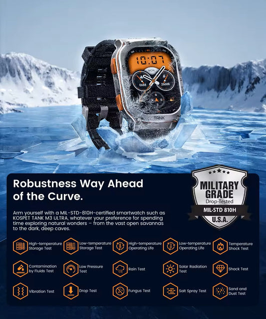 KOSPET TANK M3 Ultra Rugged Smartwatch with GPS – Silver
