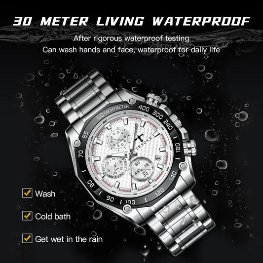 Trsoye 6617 Quartz Watch for Men - Silver