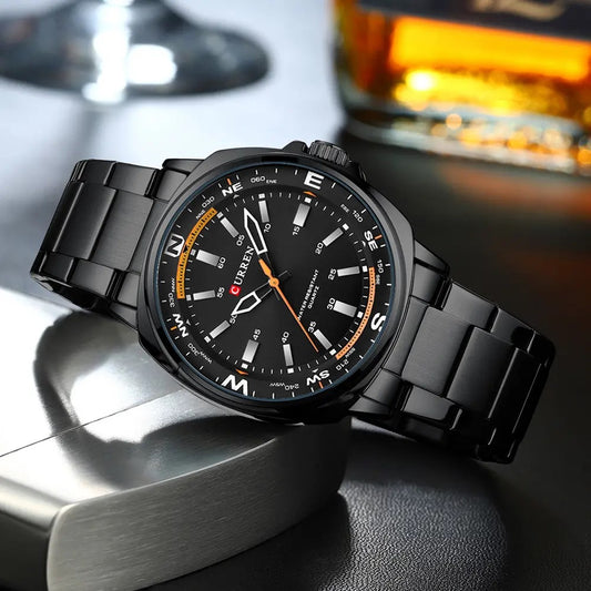 CURREN 8455 Luxury Brand Watch for Men - Black