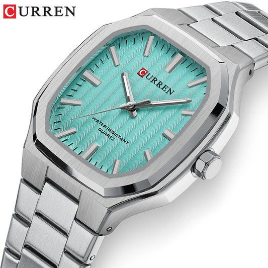 CURREN 8458 Luxury Brand Watch for Men - Silver & Sky