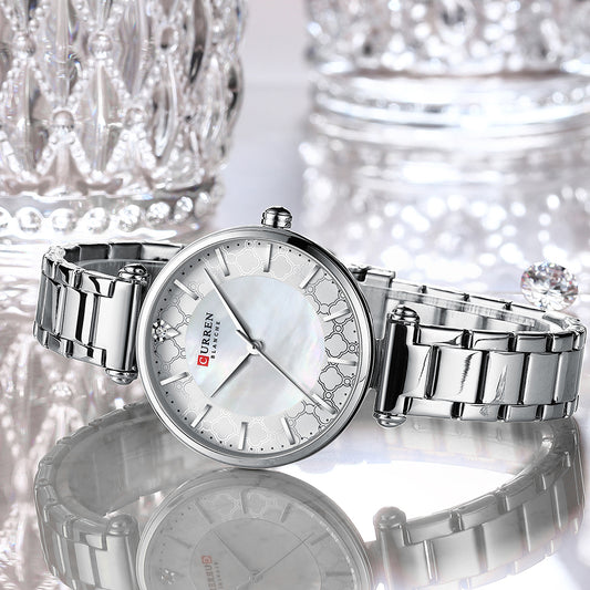 Curren 9072L Montre Femme Women's Bracelet Watch - Silver