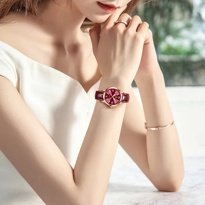 TRSOYE 958 Women Japan Quartz Watch- Red