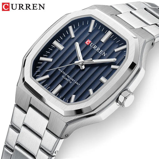 CURREN 8458 Luxury Brand Watch for Men - Silver & Blue