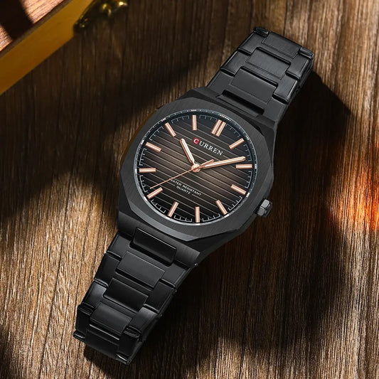 CURREN 8456 Luxury Brand Watch for Men - Black