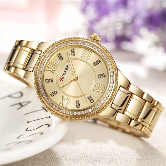 CURREN C9004L Stainless Steel Watch for Women – Gold