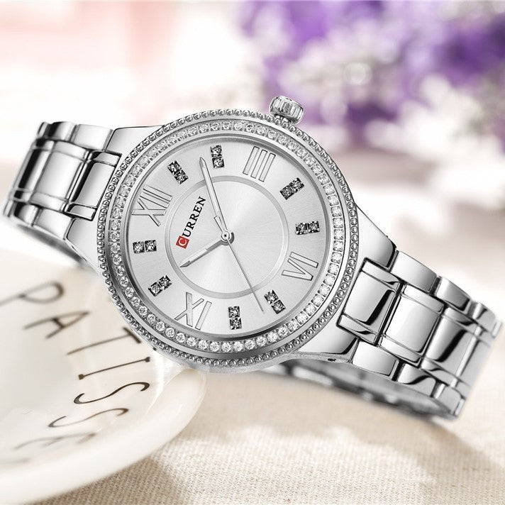 CURREN C9004L Stainless Steel Watch for Women – Silver