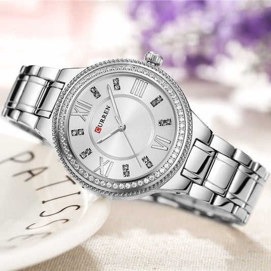 CURREN C9004L Stainless Steel Watch for Women – Silver