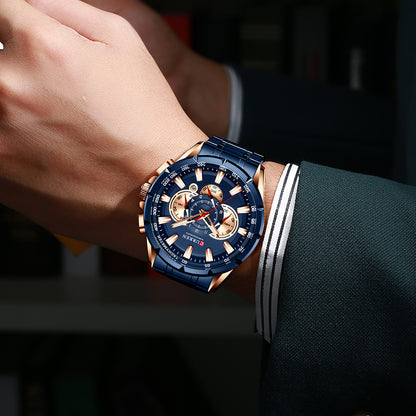 CURREN 8363 Chronograph Watch for Men - Blue