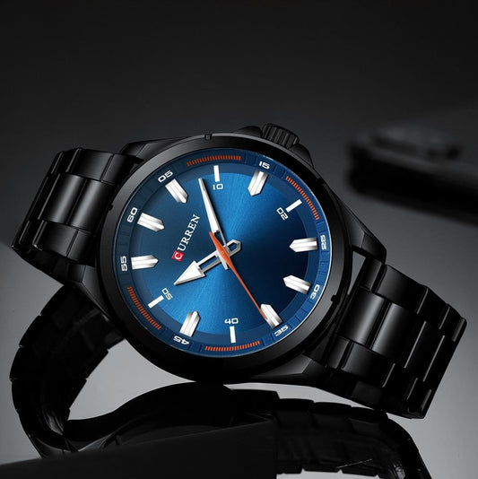 CURREN 8320 Business Series Stainless Steel Watch for Men - Black & Blue