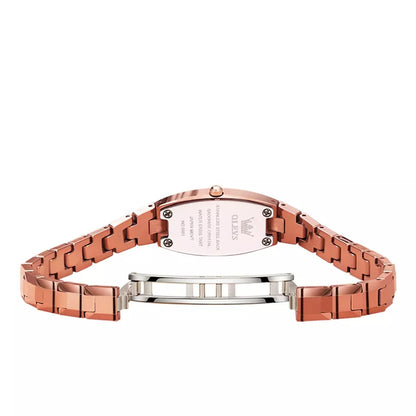 OLEVS 5501 Tungsten Steel Elegant Design with Diamond Relogio Feminino Quartz Women's Watch- Rose Gold