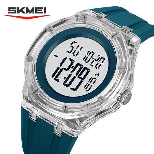 SKMEI 2489 Digital Watch Activity Silicone Strap Water Resist Chrono Calendar Sports Watch- Blue