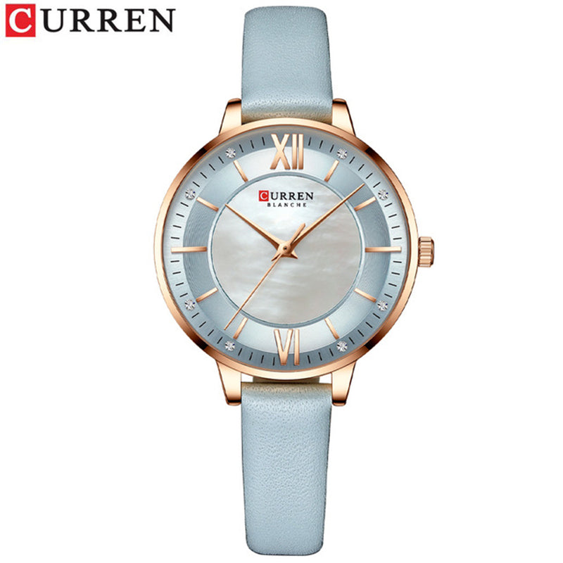CURREN 9080 Belt Quartz Wristwatch for Women - Sky Blue