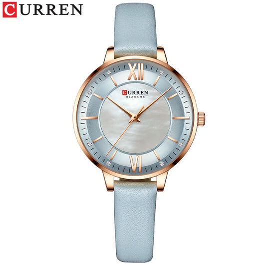 CURREN 9080 Belt Quartz Wristwatch for Women - Sky Blue