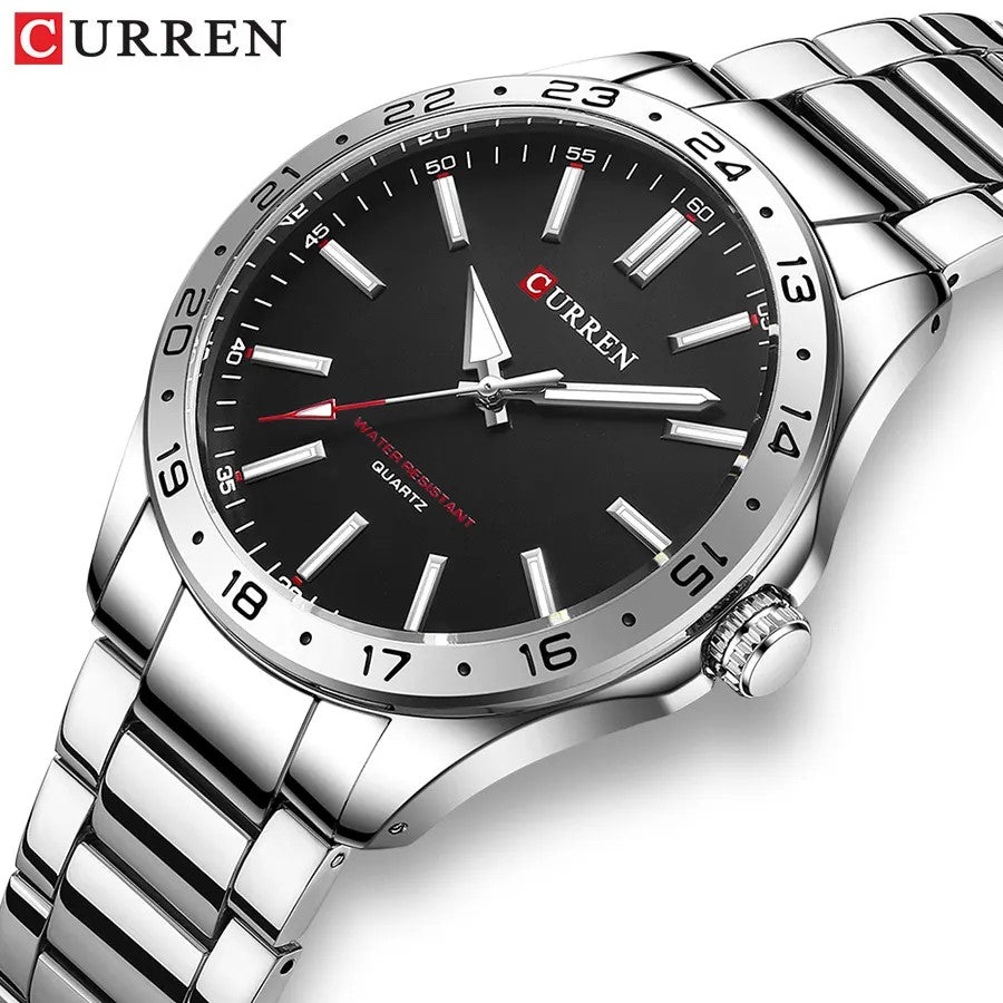 CURREN 8452 Luxury Brand Watch for Men - Silver & Black