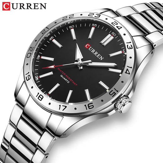 CURREN 8452 Luxury Brand Watch for Men - Silver & Black