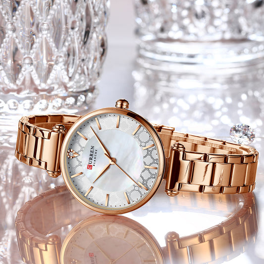 Curren 9072L Montre Femme Women's Bracelet Watch - Rose Gold
