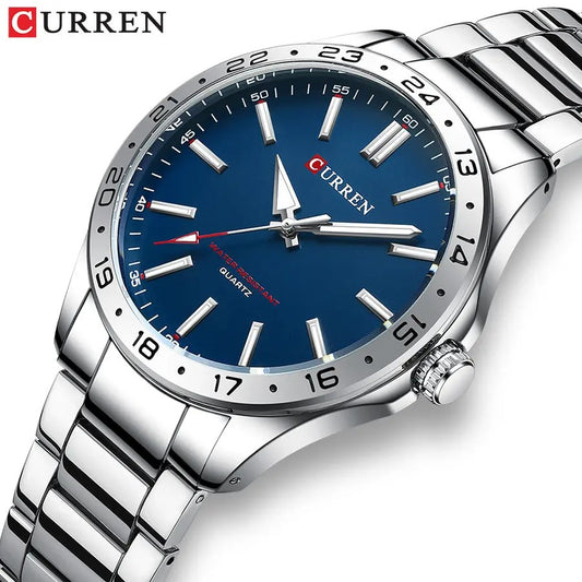 CURREN 8452 Luxury Brand Watch for Men - Silver & Blue