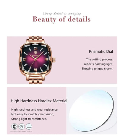 POEDAGAR 712 Wristwatch for Women - Rose Gold & Magenta