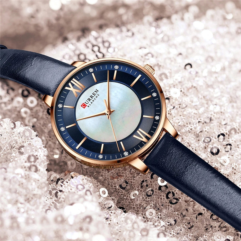CURREN 9080 Belt Quartz Wristwatch for Women - Blue
