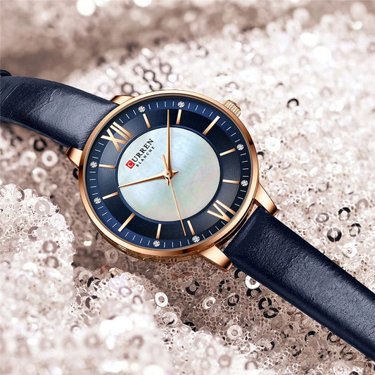 CURREN 9080 Belt Quartz Wristwatch for Women - Blue
