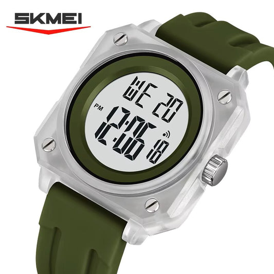 SKMEI 2488 Multifunctional Digital LED Display waterproof Sports Men watch- Green