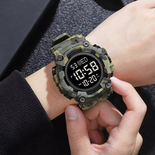 SKMEI 1968 Large Dial Digital Sports Men’s Watch – Camouflage