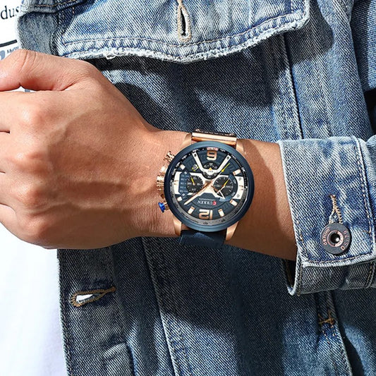 CURREN 8329 Luxury Brand Watch for Men - Blue
