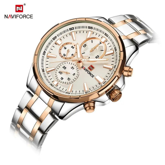 NAVIFORCE 9089 Stainless Steel Chronograph Watch for Men