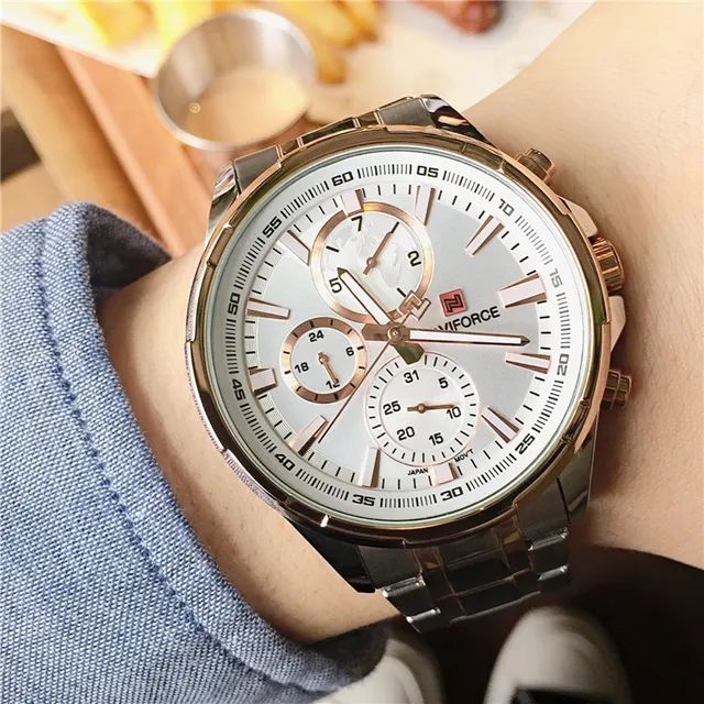 NAVIFORCE 9089 Stainless Steel Chronograph Watch for Men