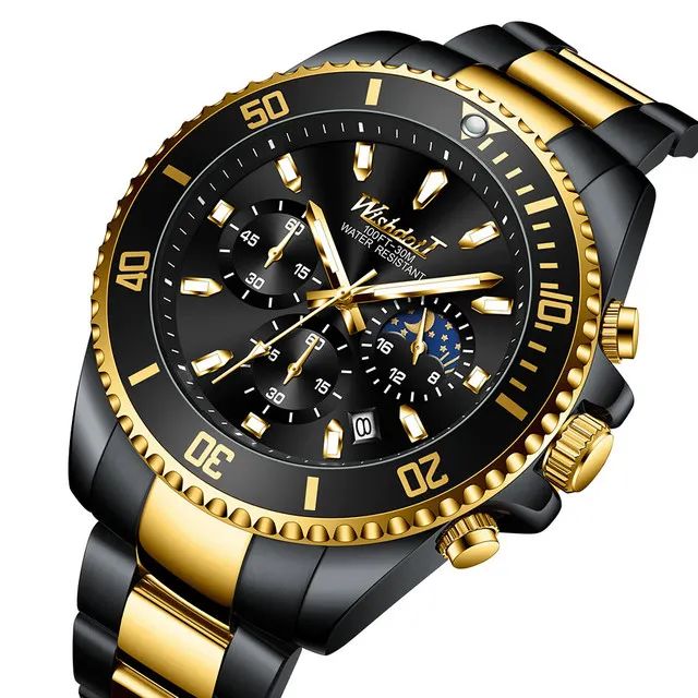 WISHDOIT 156 Luxury Brand Luminous Stainless Steel Wrist Watch for Men’s