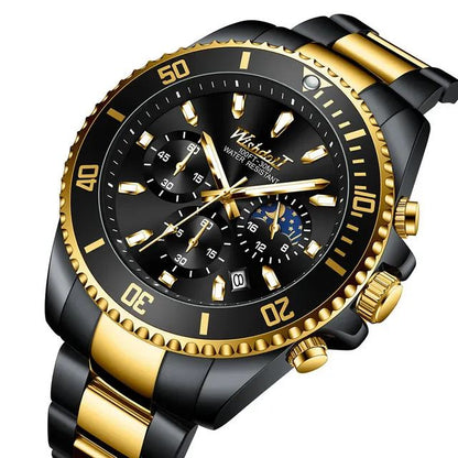 WISHDOIT 156 Luxury Brand Luminous Stainless Steel Wrist Watch for Men’s