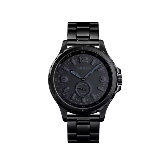 SKMEI 1513 Stainless Steel Analog Quartz Men’s Watch- Black