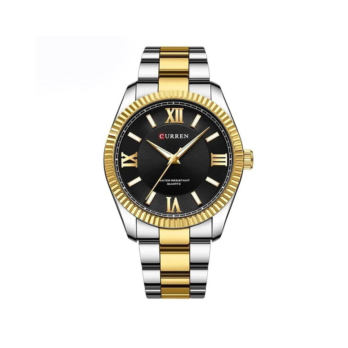 CURREN 8453 Luxury Brand Watch for Men - Silver Gold & Black