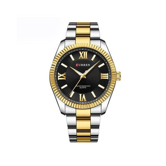 CURREN 8453 Luxury Brand Watch for Men - Silver Gold & Black
